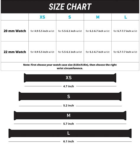 solace bands size chart